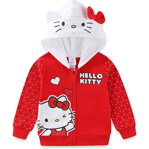 Amazon.com: Hello Kitty Girls Zip Up Hooded Sweatshirt for Infant